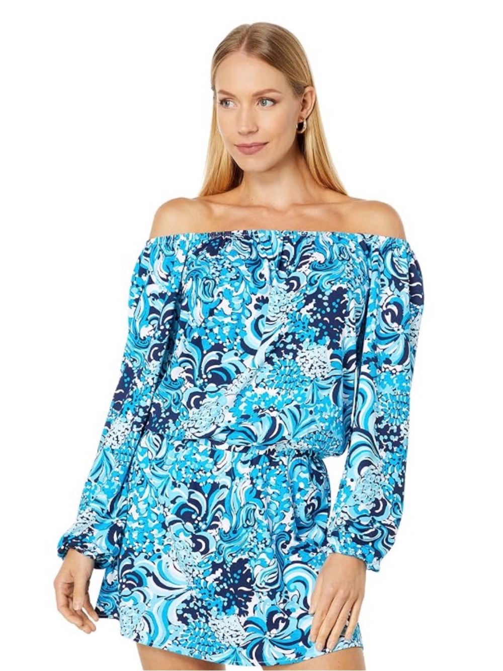 Lily Pulitzer Lana Off the Shoulder Skort Romper Dress Size Medium Resort White
